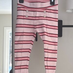 Janie and Jack Pink and Red Striped Leggings